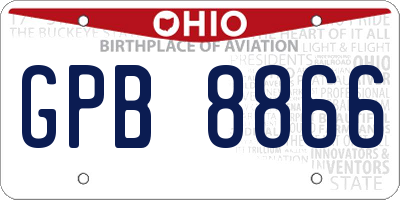 OH license plate GPB8866