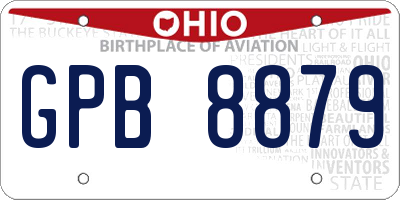 OH license plate GPB8879