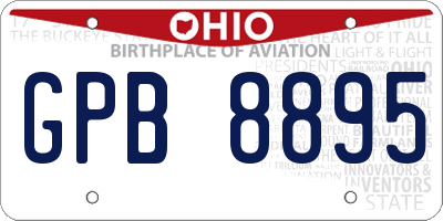 OH license plate GPB8895
