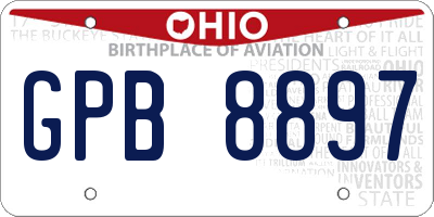 OH license plate GPB8897