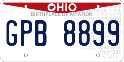 OH license plate GPB8899