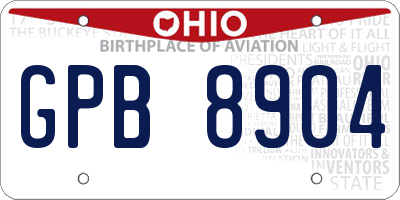 OH license plate GPB8904
