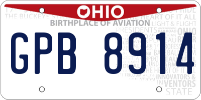 OH license plate GPB8914