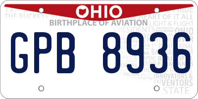 OH license plate GPB8936