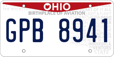 OH license plate GPB8941