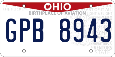OH license plate GPB8943