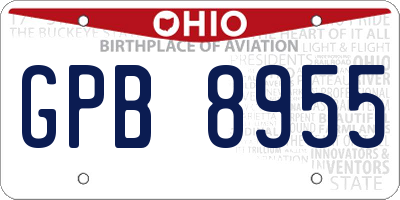 OH license plate GPB8955