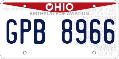 OH license plate GPB8966