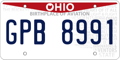 OH license plate GPB8991