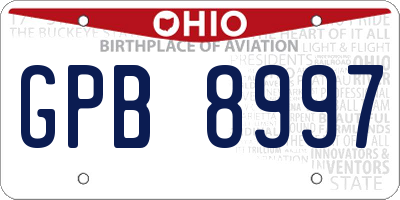 OH license plate GPB8997