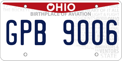 OH license plate GPB9006