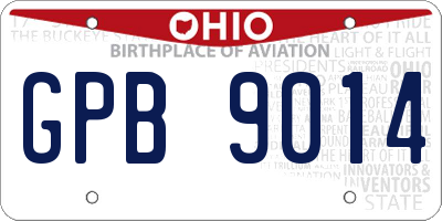 OH license plate GPB9014