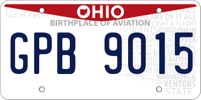 OH license plate GPB9015