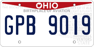 OH license plate GPB9019