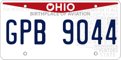 OH license plate GPB9044