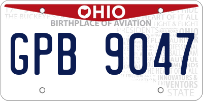 OH license plate GPB9047