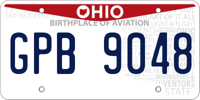 OH license plate GPB9048