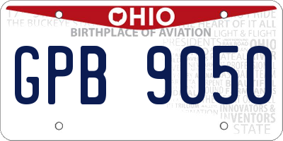 OH license plate GPB9050