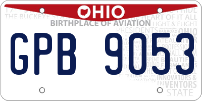 OH license plate GPB9053