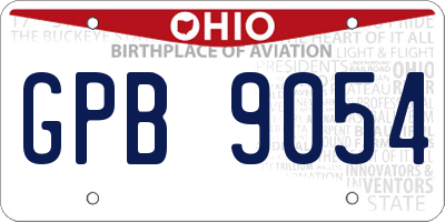 OH license plate GPB9054