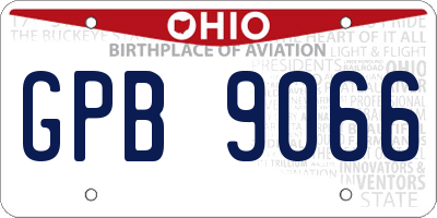 OH license plate GPB9066