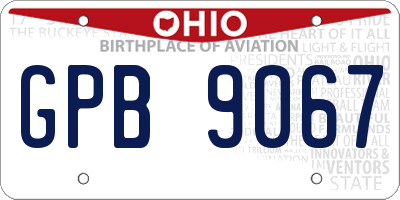 OH license plate GPB9067