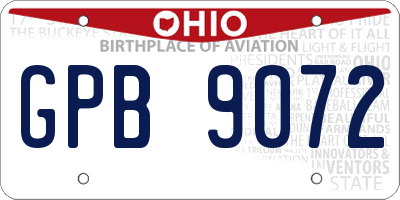 OH license plate GPB9072