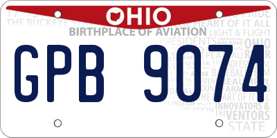 OH license plate GPB9074