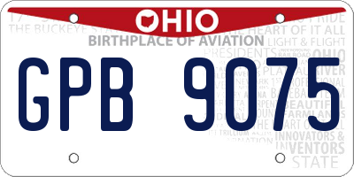 OH license plate GPB9075