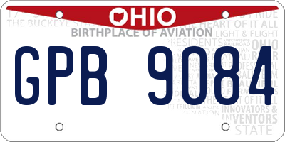 OH license plate GPB9084