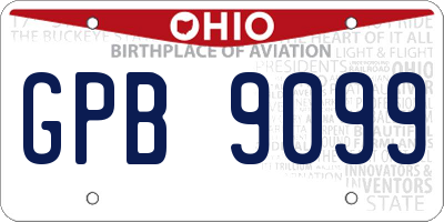 OH license plate GPB9099