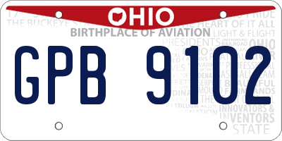 OH license plate GPB9102