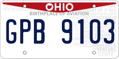 OH license plate GPB9103