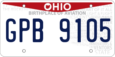 OH license plate GPB9105