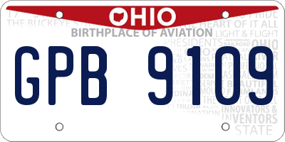 OH license plate GPB9109
