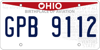 OH license plate GPB9112