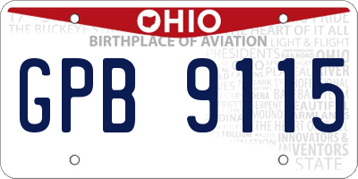 OH license plate GPB9115