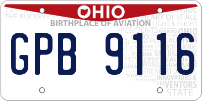 OH license plate GPB9116