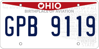 OH license plate GPB9119