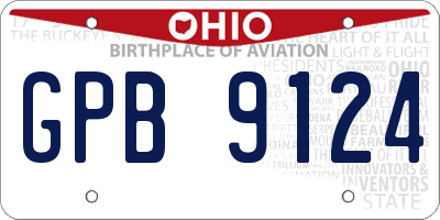 OH license plate GPB9124