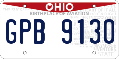 OH license plate GPB9130