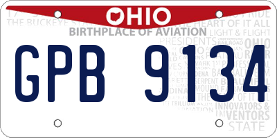 OH license plate GPB9134