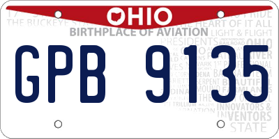 OH license plate GPB9135