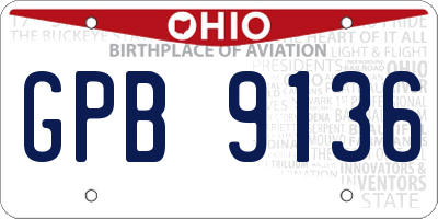 OH license plate GPB9136