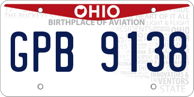 OH license plate GPB9138
