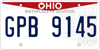 OH license plate GPB9145