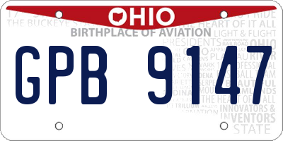 OH license plate GPB9147