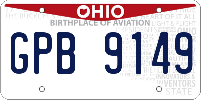 OH license plate GPB9149