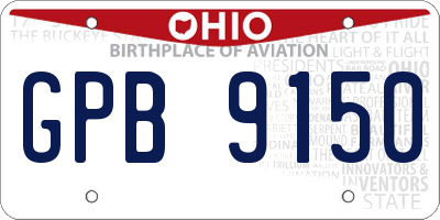 OH license plate GPB9150