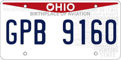 OH license plate GPB9160